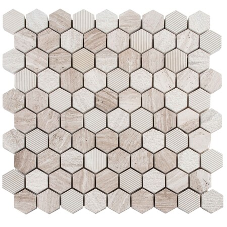 ANDOVA TILES Amarillo 1.25 X 1.25 Natural Stone Honeycomb Mosaic Wall & Floor Tile